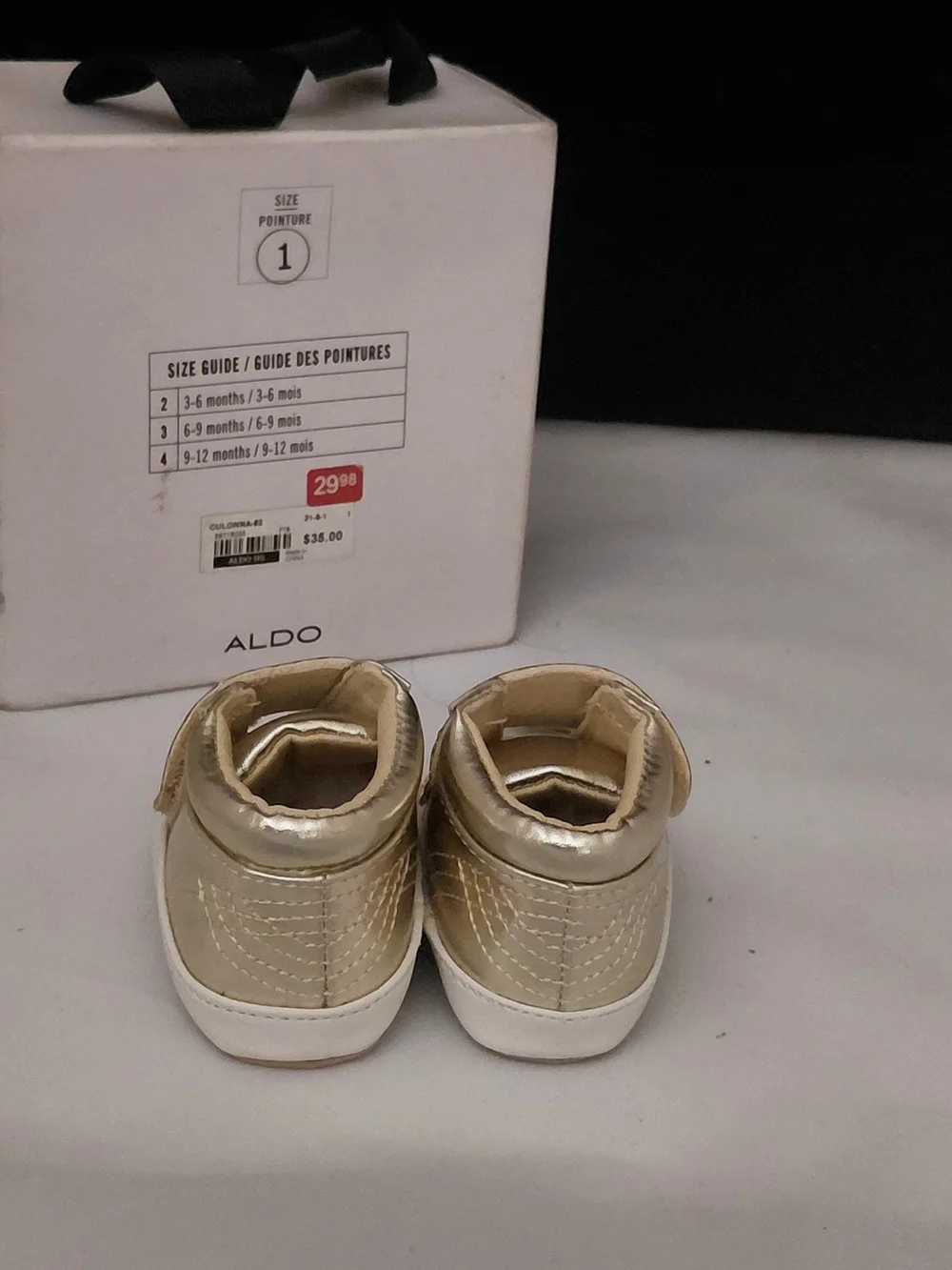New SIZE 1 ALDO Kids Metallic Gold Sequin Strap Shoes
